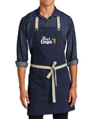 Port Authority Canvas Adjustable 2-Pocket Custom Apron, color: River Blue Navy/Stone