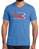 Allmade S/S Tri-Blend V-Neck Custom T-Shirt, color: Azure Blue