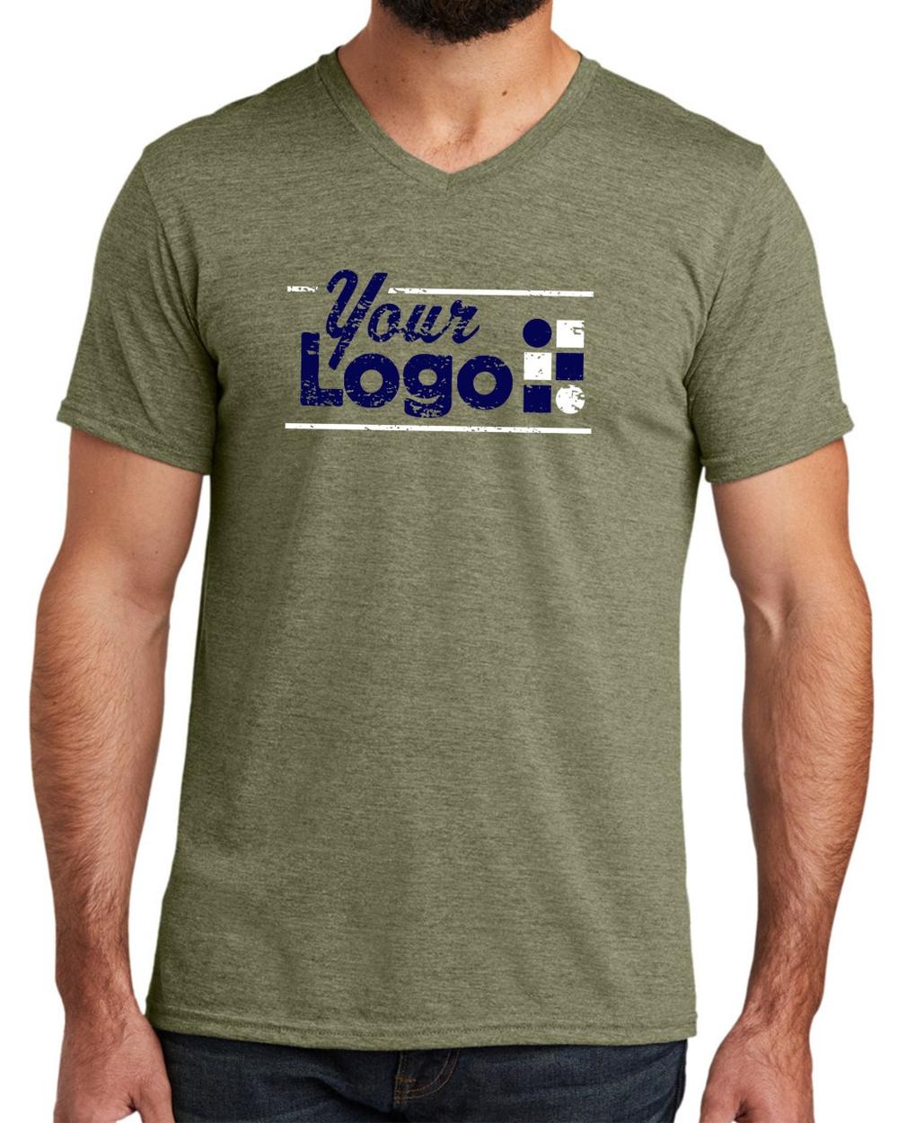 Allmade S/S Tri-Blend V-Neck Custom T-Shirt, color: Olive You Green