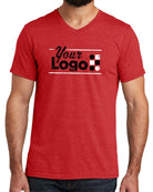 Allmade S/S Tri-Blend V-Neck Custom T-Shirt, color: Rise Up Red
