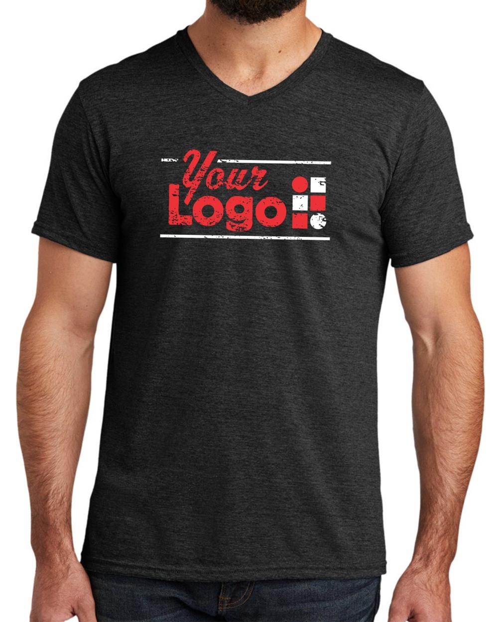 Allmade S/S Tri-Blend V-Neck Custom T-Shirt, color: Space Black