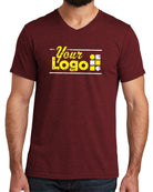 Allmade S/S Tri-Blend V-Neck Custom T-Shirt, color: Vino Red