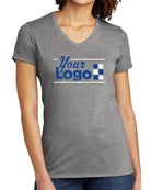 Allmade S/S Tri-Blend V-Neck Custom T-Shirt, color: Aluminum Grey