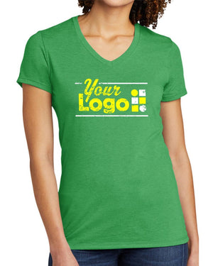Allmade Women's S/S Tri-Blend V-Neck Custom T-Shirt, color: Enviro Green
