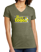 Allmade S/S Tri-Blend V-Neck Custom T-Shirt, color: Olive You Green