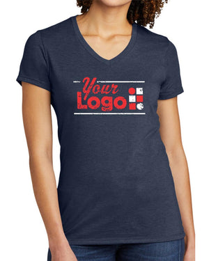 Allmade S/S Tri-Blend V-Neck Custom T-Shirt, color: Rebel Blue