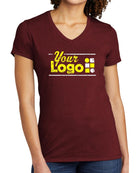 Allmade S/S Tri-Blend V-Neck Custom T-Shirt, color: Vino Red