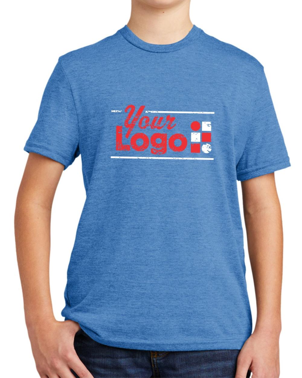 Allmade S/S Tri-Blend Custom T-Shirt, color: Azure Blue