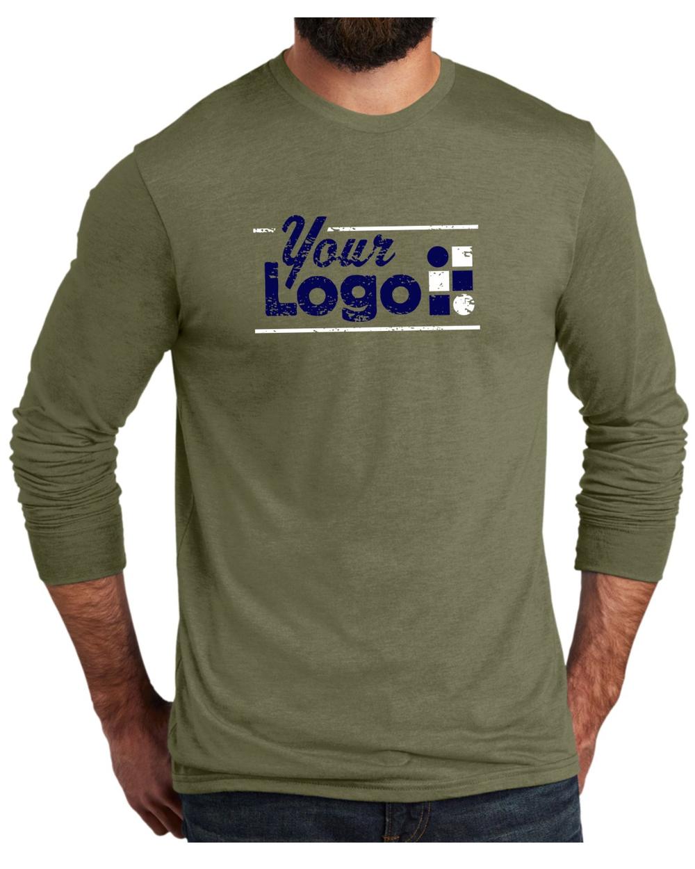 Allmade L/S Tri-Blend Custom T-Shirt, color: Olive You Green