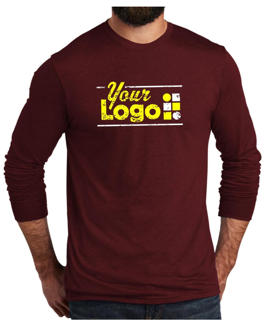 Allmade L/S Tri-Blend Custom T-Shirt, color: Vino Red