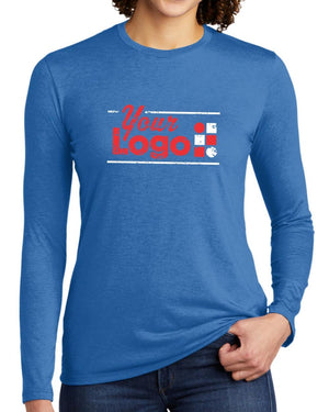 Allmade Women's L/S Tri-Blend Custom T-Shirt, color: Azure Blue