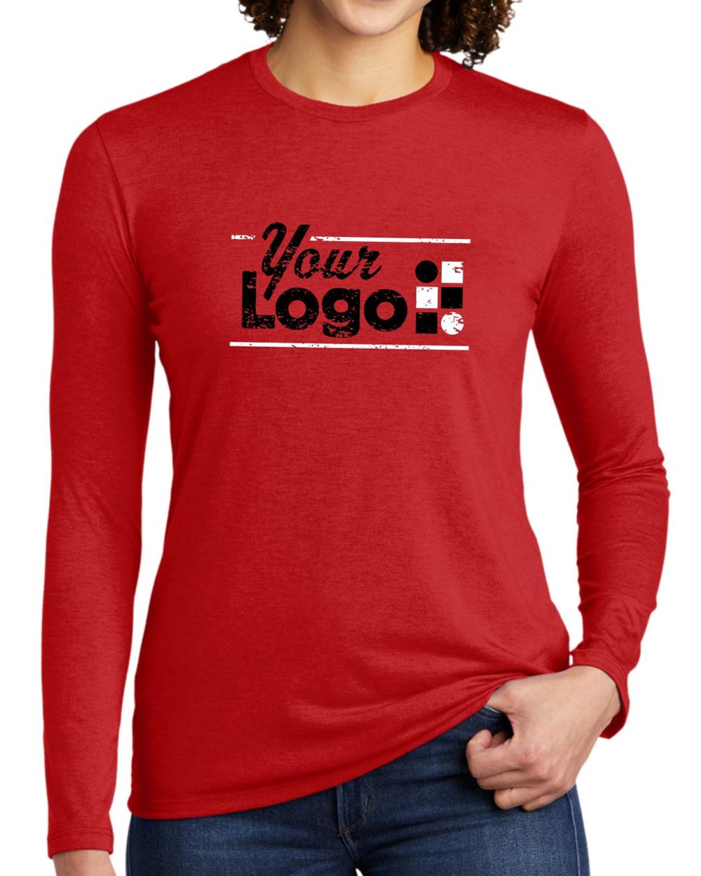 Allmade L/S Tri-Blend Custom T-Shirt, color: Rise Up Red