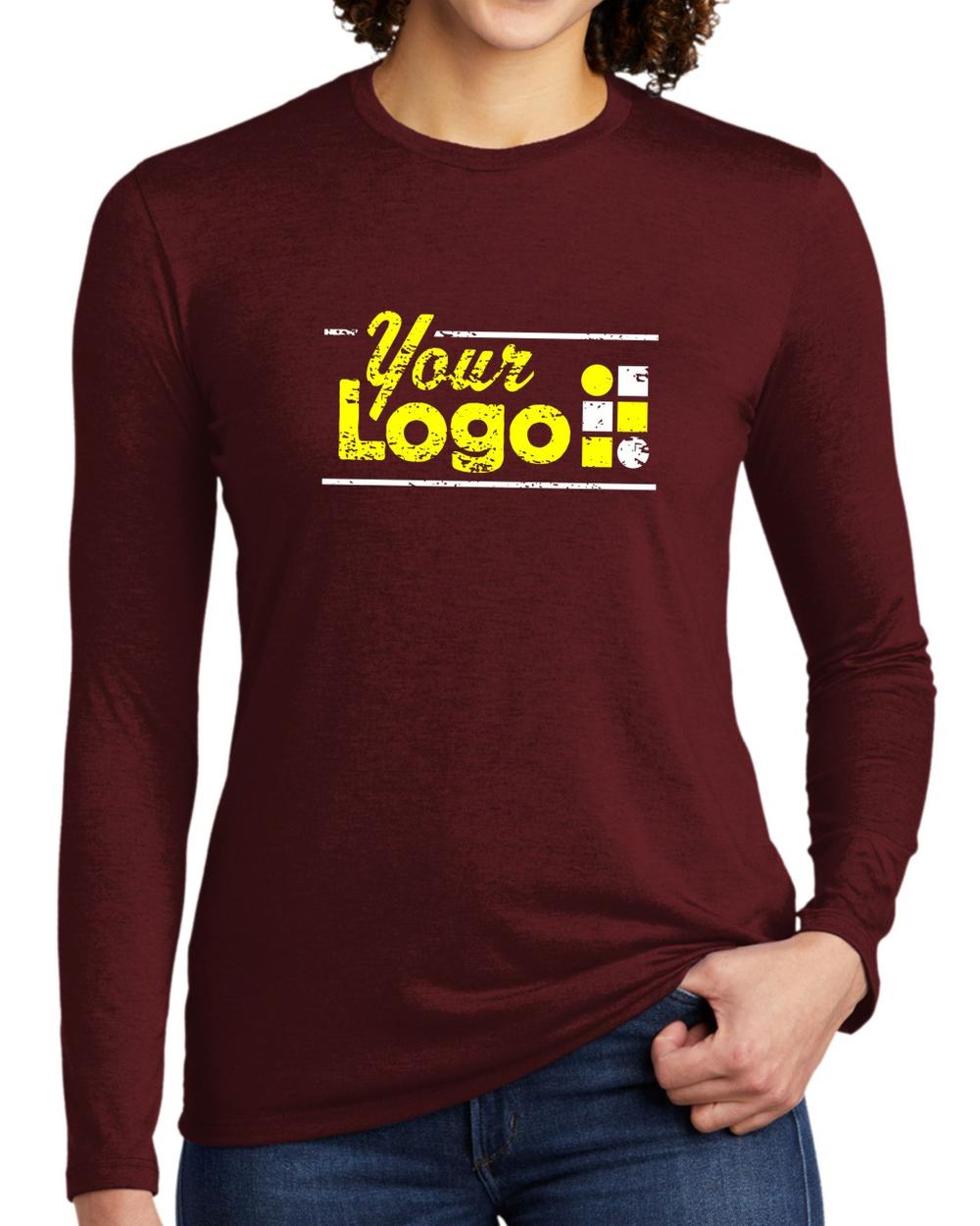 Allmade L/S Tri-Blend Custom T-Shirt, color: Vino Red