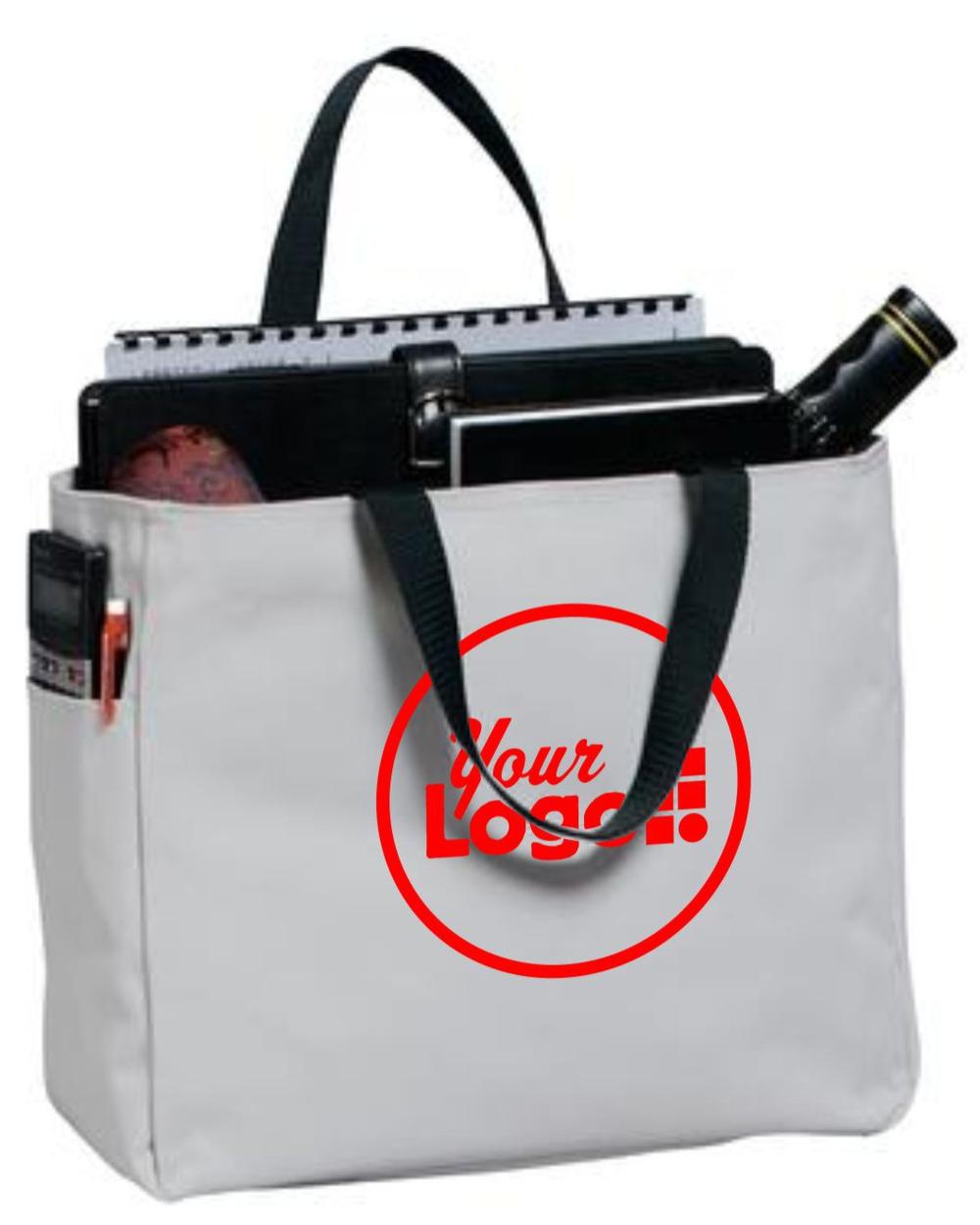 Port Authority Essential Custom Tote Bag, color: Chrome