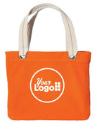 Port Authority Allie Custom Tote Bag, color: Bright Orange