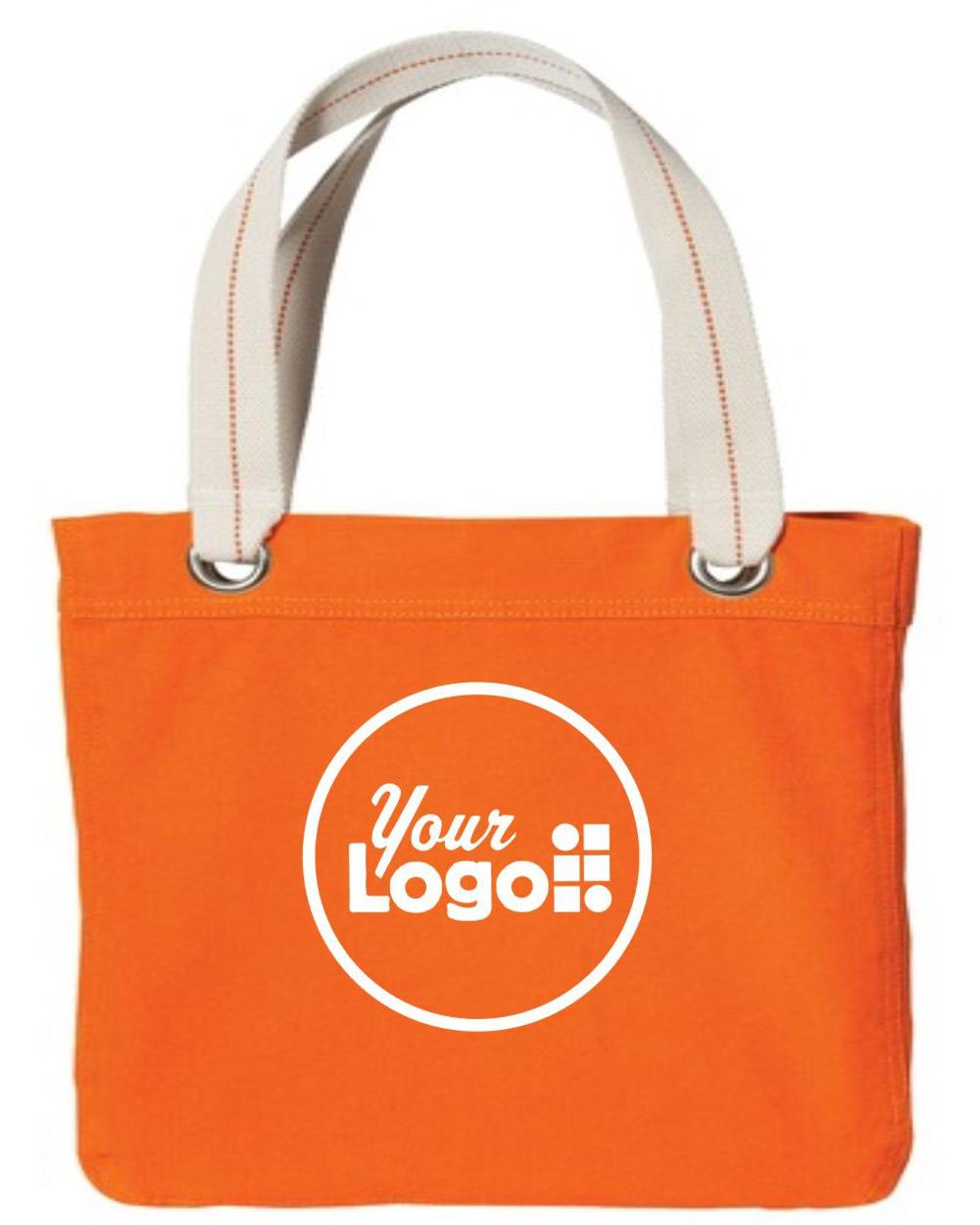 Port Authority Allie Custom Tote Bag, color: Bright Orange