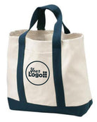 Port Authority 2-Tone Shopping Custom Tote Bag, color: Natural/Navy