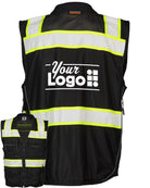 Kishigo Unisex EV Series Enhanced Visibility Professional Custom Utility Vest, color: Black