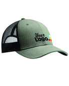 Port Authority Snapback Trucker Custom Cap, color: Heather Grey/Black