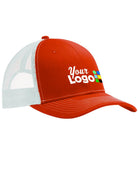 Port Authority Snapback Trucker Custom Cap, color: Texas Orange/White