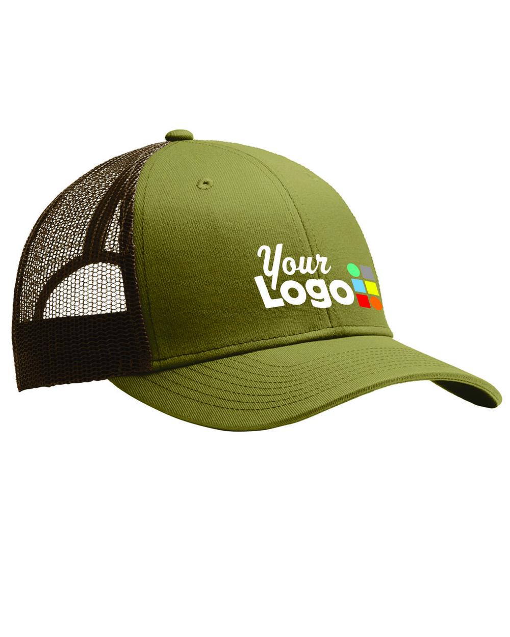 Port Authority Snapback Trucker Custom Cap, color: True Khaki/Coffee