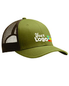 Port Authority Snapback Trucker Custom Cap, color: True Khaki/Coffee