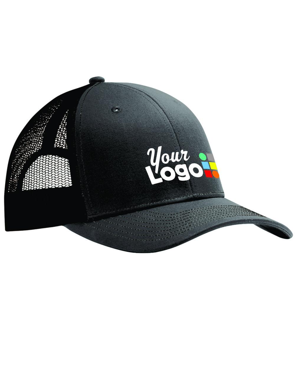 Port Authority Snapback Trucker Custom Cap, color: Grey Steel/Black