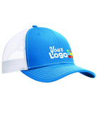 Port Authority Snapback Trucker Custom Cap, color: Parcel Blue/White