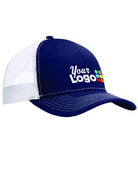 Port Authority Snapback Trucker Custom Cap, color: True Navy/White