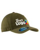 Port Authority Garment Washed Stretch-Fit Custom Cap, color: Loden
