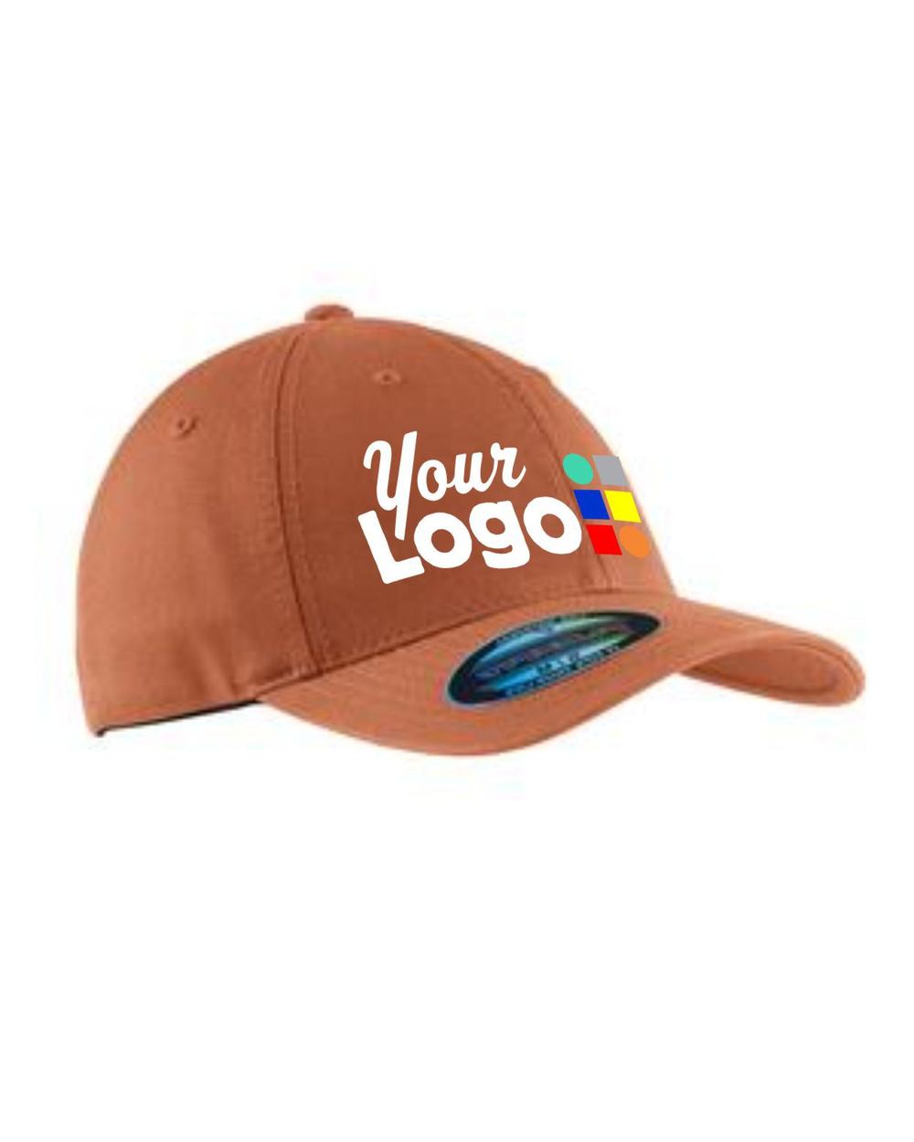 Port Authority Garment Washed Stretch-Fit Custom Cap, color: Burnt Orange