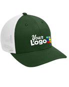 Port Authority MeshBack FlexFit Custom Cap, color: Forest Green/White