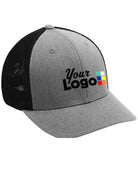 Port Authority MeshBack FlexFit Custom Cap, color: Heather Grey/Black