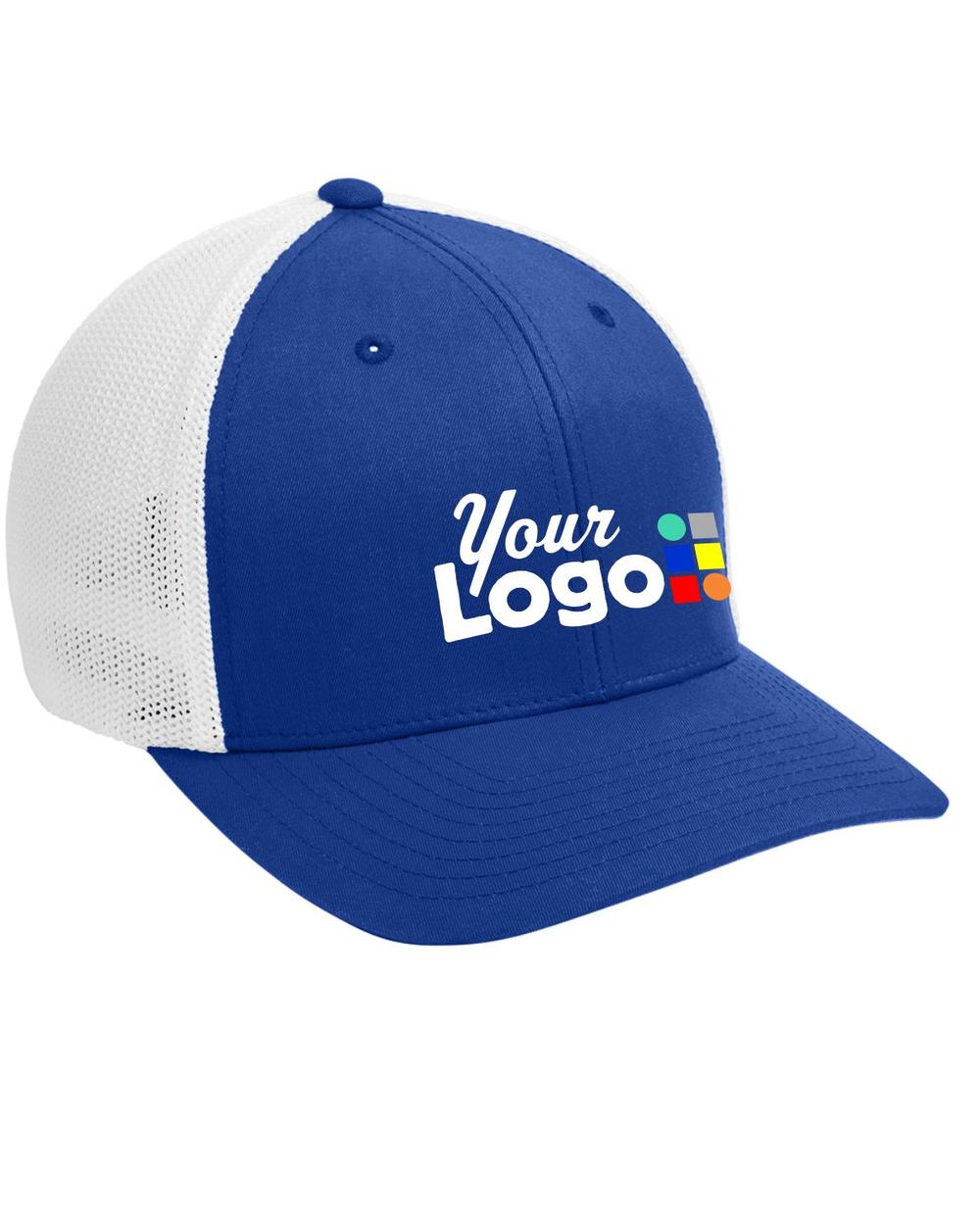 Port Authority MeshBack FlexFit Custom Cap, color: True Royal/White