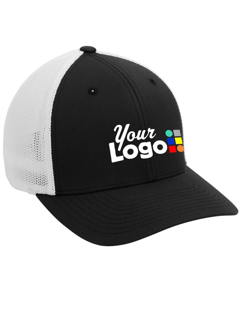 Port Authority MeshBack FlexFit Custom Cap, color: Black/White