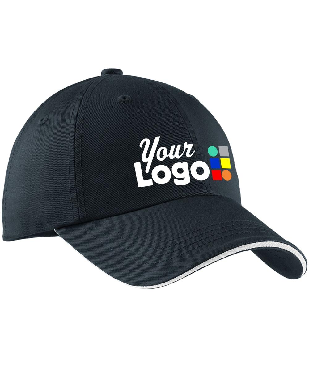 Port Authority Signature Custom Cap, color: Charcoal Blue/White