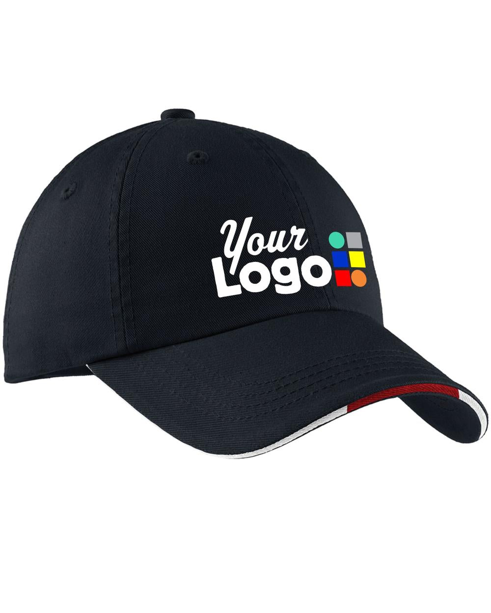 Port Authority Signature Custom Cap, color: Classic Navy/Red/White