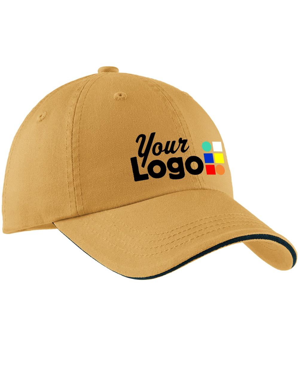 Port Authority Signature Custom Cap, color: Dandelion/Charcoal Blue