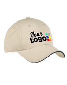 Port Authority DryZone Custom Cap, color: Stone/Classic Navy