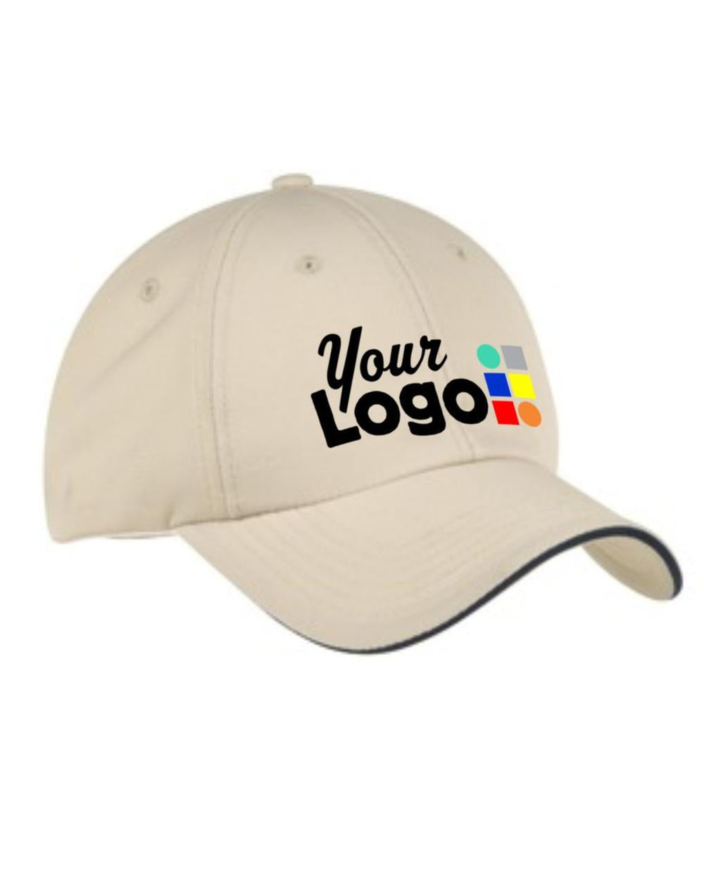 Port Authority DryZone Custom Cap, color: Stone/Classic Navy