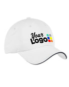 Port Authority DryZone Custom Cap, color: White/Classic Navy