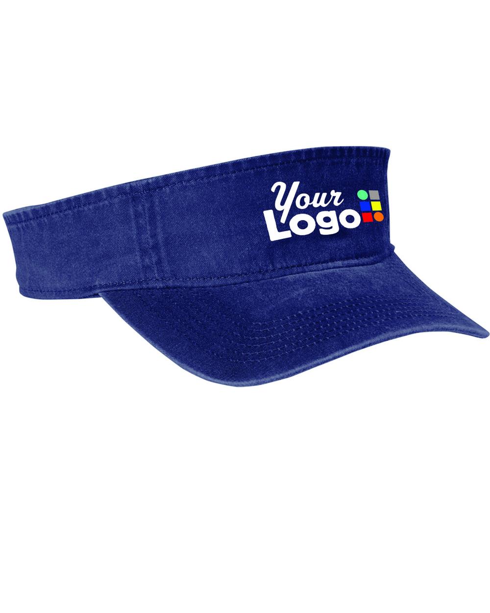 Port Authority Beach Wash Custom Visor, color: Denim Blue