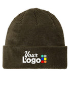 Port Authority Thermal Knit Cuffed Custom Beanie, color: Olive Green