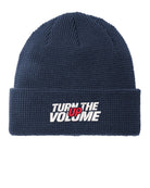 Port Authority Thermal Knit Cuffed Turn The Volume Up Beanie, color: Insignia Blue