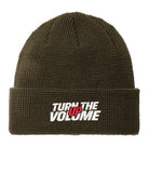 Port Authority Thermal Knit Cuffed Turn The Volume Up Beanie, color: Olive Green