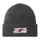 Port Authority Thermal Knit Cuffed Turn The Volume Up Beanie, color: Storm Grey