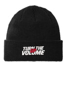 Port Authority Thermal Knit Cuffed Turn The Volume Up Beanie, color: Deep Black