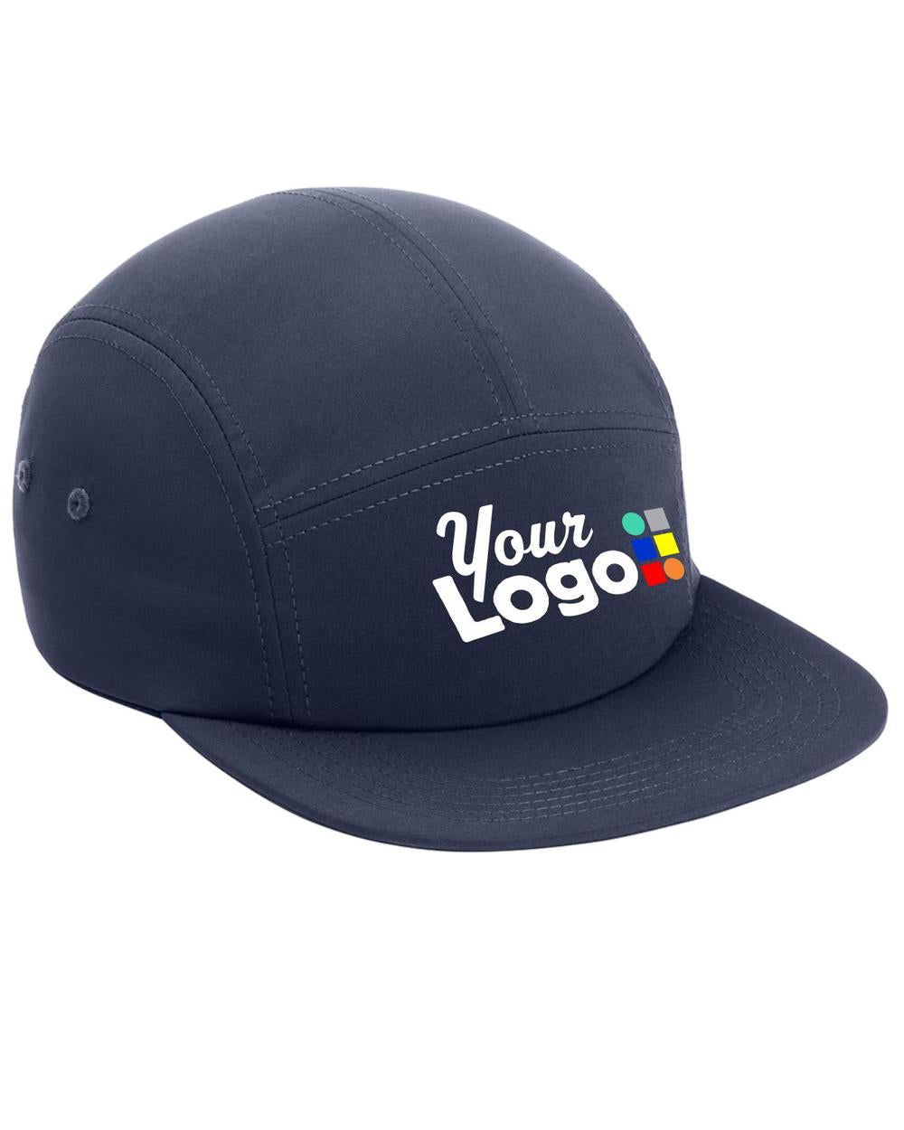 Port Authority Poly Camper Flat-Bill Custom Cap, color: River Blue Navy