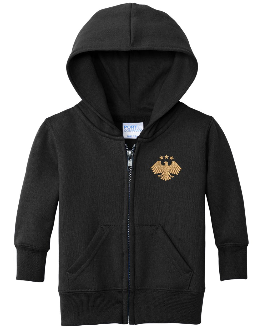 Port & Company Core Fleece Full-Zip Syria's New Eagle Hoodie, color: Jet Black
