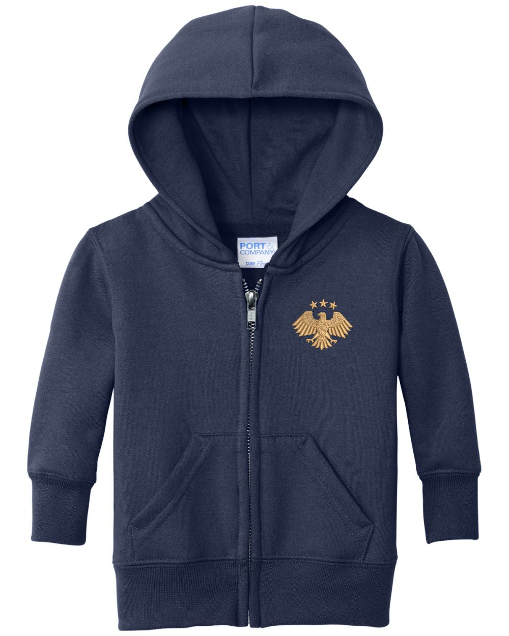 Port & Company Core Fleece Full-Zip Syria's New Eagle Hoodie, color: Navy